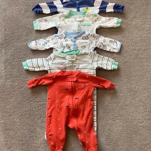 Lot of 5 Carter’s Sleep & Play pajama, 3 Months